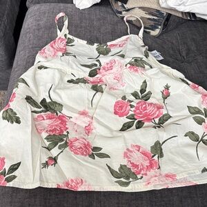 Old Navy Floral Pink and Green Camisole